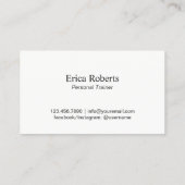 パーソナルトレーナーのフィットネスのダンベルのカッコいいのタイポグラフィ 名刺 (裏面)