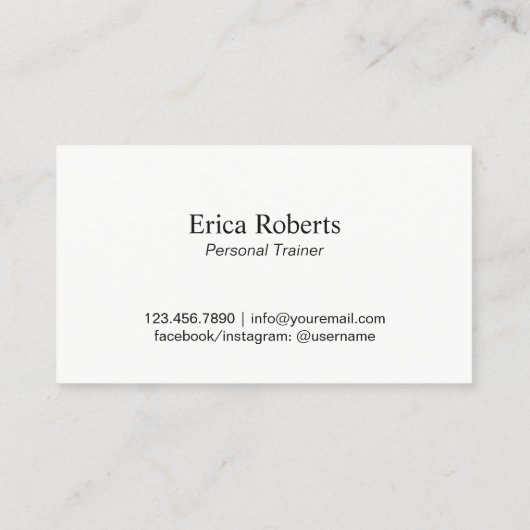 パーソナルトレーナーのフィットネスのダンベルのカッコいいのタイポグラフィ 名刺 (裏面)