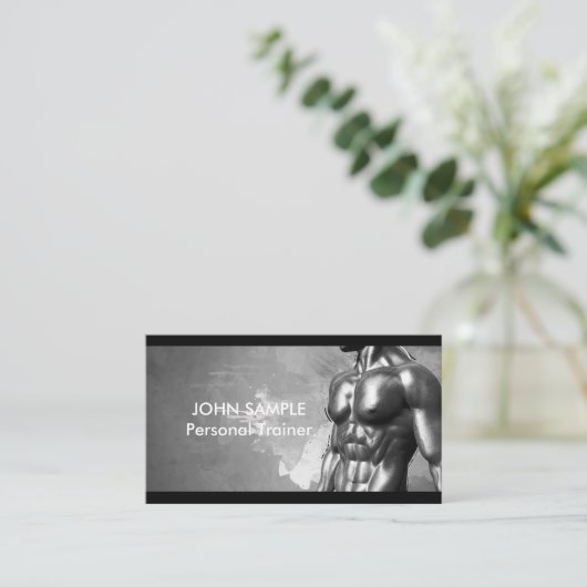 パーソナルトレーナーのフィットネスのボディビル 名刺 (スタンド正面)