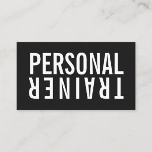 パーソナルトレーナーのフィットネスの白黒モダン 名刺