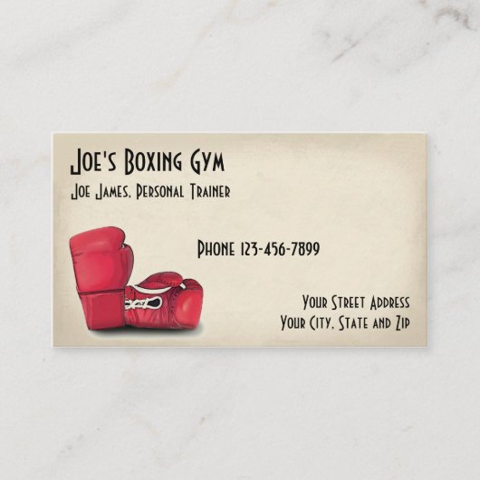 パーソナルトレーナーのボクサーの体育館の名刺 名刺 (正面)