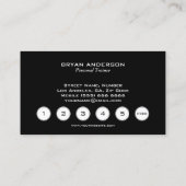 パーソナルトレーナーのロイヤリティの穿孔器の名刺 ロイヤリティカード (裏面)