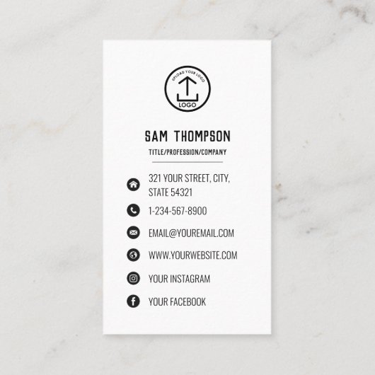 パーソナルトレーナーの写真とロゴのソーシャルメディアのアイコン 名刺 (裏面)