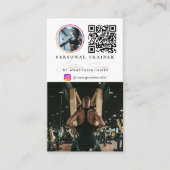 パーソナルトレーナーの写真フィード ソーシャルメディアQRコード 名刺 (正面)