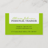パーソナルトレーナーの名刺 名刺 (裏面)