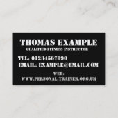 パーソナルトレーナーの名刺 名刺 (裏面)