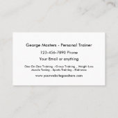 パーソナルトレーナーの専門のデザイン 名刺 (裏面)