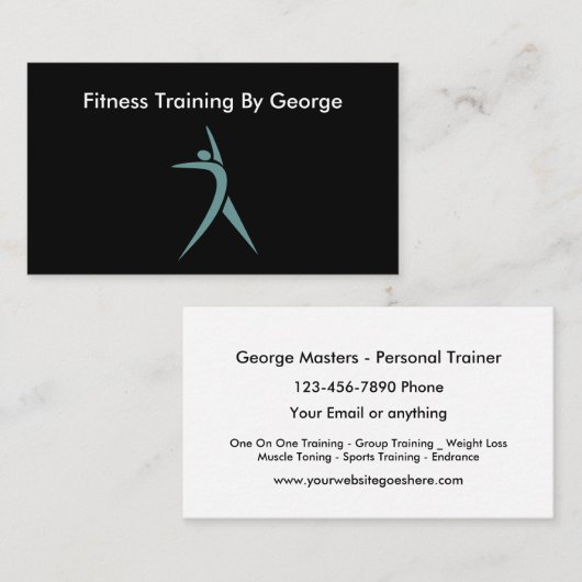 パーソナルトレーナーの専門のデザイン 名刺 (正面/裏面)