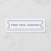 パーソナルトレーナーの青いプロモーションの名刺 スキニー名刺 (裏面)