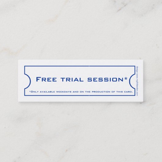 パーソナルトレーナーの青いプロモーションの名刺 スキニー名刺 (裏面)