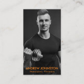 パーソナルトレーナーまたはコーチブラック&オレンジ 予約カード (正面)