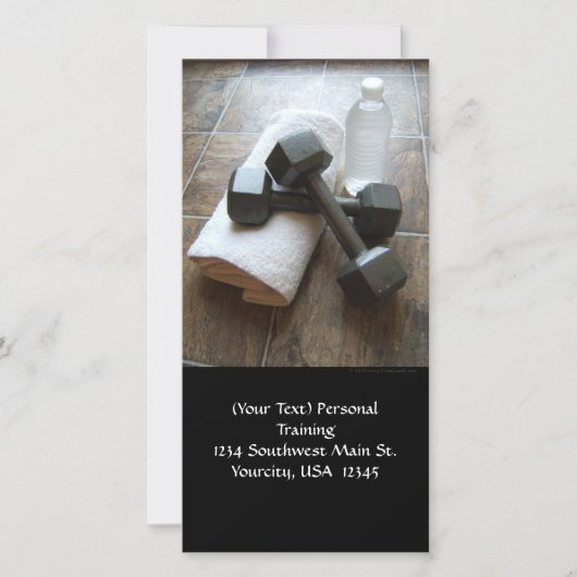 パーソナルトレーナーまたはフィットネスダンベルタオル&ウォーター (正面)