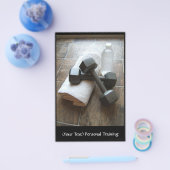 パーソナルトレーナーまたはフィットネスダンベルタオル&ウォーター チラシ (シングル)