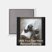 パーソナルトレーナーまたはフィットネスダンベルタオル&ウォーター マグネット (正面/裏面)