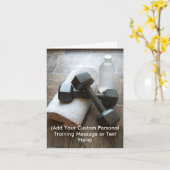 パーソナルトレーナーまたはフィットネス ダンベル タオル & 水 カード (黄色い花)