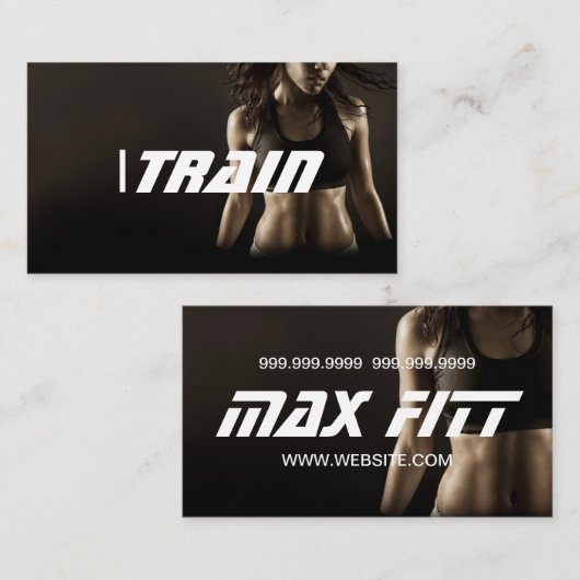 パーソナルトレーナーエクササイズジムフィットネス事業 名刺 (正面/裏面)