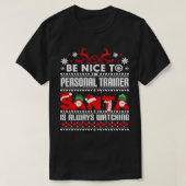 パーソナルトレーナーギフト醜いクリスマスセーターおもしろい Tシャツ (デザイン正面)