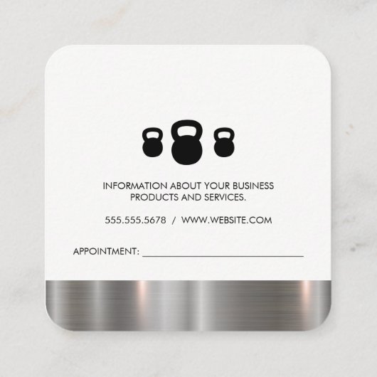 パーソナルトレーナーグランジ金属トリムアポイントメント 予約カード (裏面)