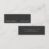 パーソナルトレーナーグレイモダンエレガント名刺 スキニー名刺 (正面/裏面)