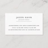 パーソナルトレーナーグレー/ベージュ写真 名刺 (裏面)