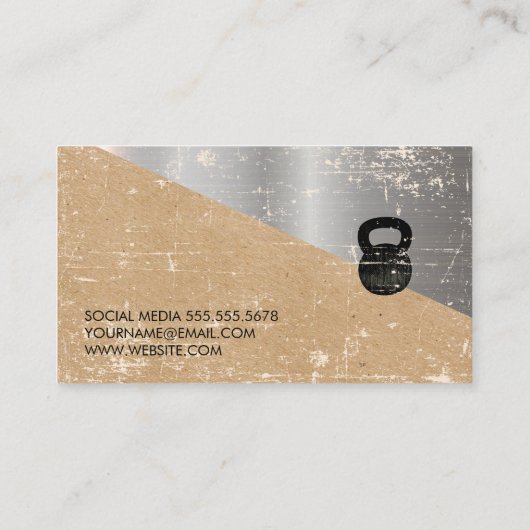 パーソナルトレーナーケトルベルメタリックグランジ 名刺 (裏面)