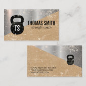 パーソナルトレーナーケトルベルメタリックグランジ 名刺 (正面/裏面)