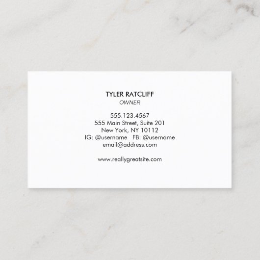 パーソナルトレーナーケトルベル、ダンベルストップ腕時計 名刺 (裏面)