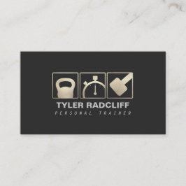 パーソナルトレーナーケトルベル、ダンベルストップ腕時計 名刺