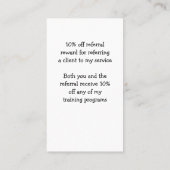 パーソナルトレーナーサービス 紹介カード (裏面)