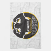 パーソナルトレーナージムパワートレーニングフィットネスカスタム キッチンタオル (縦)