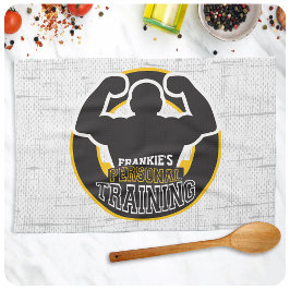 パーソナルトレーナージムパワートレーニングフィットネスカスタム キッチンタオル