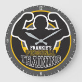 パーソナルトレーナージムパワートレーニングフィットネスカスタム ラージ壁時計 (正面)