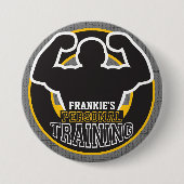 パーソナルトレーナージムパワートレーニングフィットネスカスタム 缶バッジ (正面)