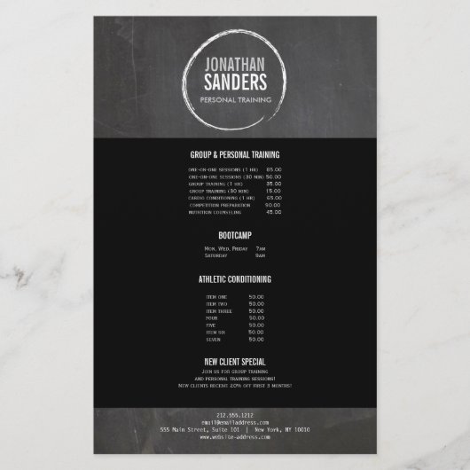 パーソナルトレーナースケッチロゴフライヤー チラシ (正面)