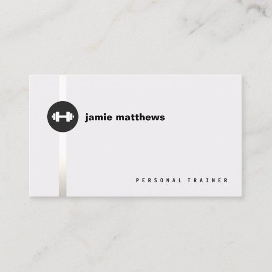 パーソナルトレーナーダンベルロゴフィットネスインストラクター 名刺 (正面)