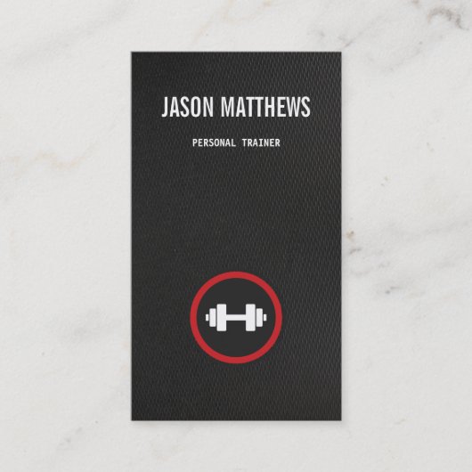 パーソナルトレーナーダンベルロゴフィットネス訓練 名刺 (正面)
