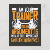 パーソナルトレーナートレーニング引用文おもしろい重量挙げ ポストカード (正面)