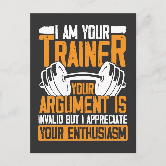 パーソナルトレーナートレーニング引用文おもしろい重量挙げ ポストカード (正面)