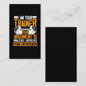 パーソナルトレーナートレーニング引用文おもしろい重量挙上 名刺 (正面/裏面)