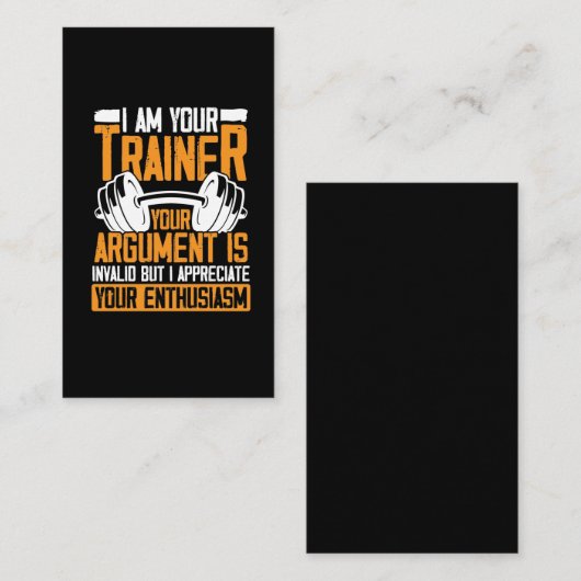 パーソナルトレーナートレーニング引用文おもしろい重量挙上 名刺 (正面/裏面)