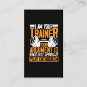 パーソナルトレーナートレーニング引用文おもしろい重量挙上 名刺 (正面)