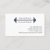 パーソナルトレーナーネイビーブルー名刺 名刺 (裏面)