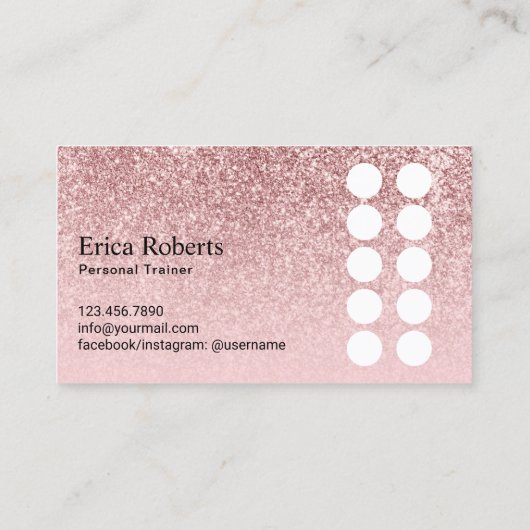 パーソナルトレーナーバラ金ゴールドグリッターフィットネスロイヤリティ ロイヤリティカード (裏面)