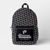 パーソナルトレーナーパーソナライズされた プリントバックパック (正面)