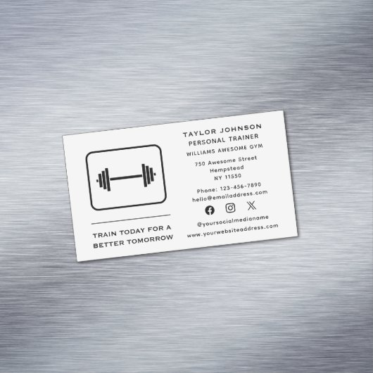 パーソナルトレーナーフィットネスインストラクターソーシャルメディア マグネット名刺 (インサイチュ)