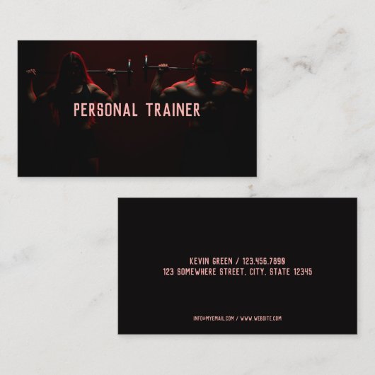 パーソナルトレーナーフィットネスインストラクター 名刺 (正面/裏面)