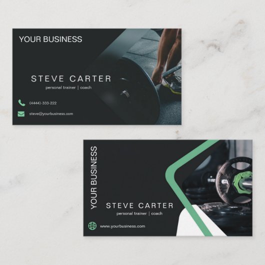 パーソナルトレーナーフィットネスクラブコーチ名刺 名刺 (正面/裏面)