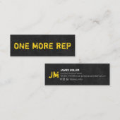 パーソナルトレーナーフィットネスコーチモダンブラックグランジ スキニー名刺 (正面/裏面)