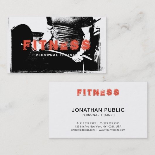 パーソナルトレーナーフィットネススポーツコーチエレガント 名刺 (正面/裏面)