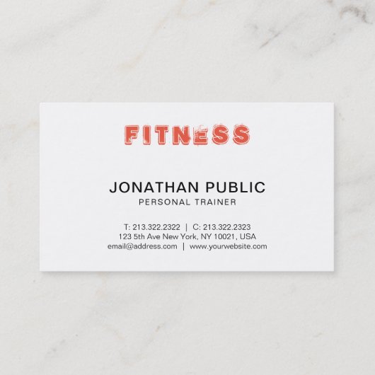 パーソナルトレーナーフィットネススポーツコーチエレガント 名刺 (裏面)